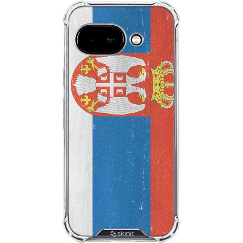 Serbia Flag Distressed Google Pixel 9a Clear Case